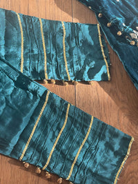 “Dil Ruba” Luxury Velvet Pret Outfit - Teal - Rang de Boutique