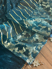 “Dil Ruba” Luxury Velvet Pret Outfit - Teal - Rang de Boutique