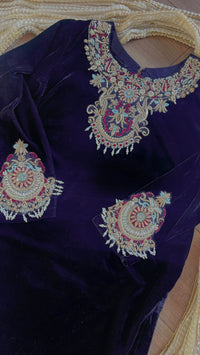 “sawan” Velvet Pret Black Party Wedding Outfit - Rang de Boutique