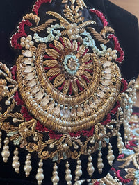 “sawan” Velvet Pret Black Party Wedding Outfit - Rang de Boutique