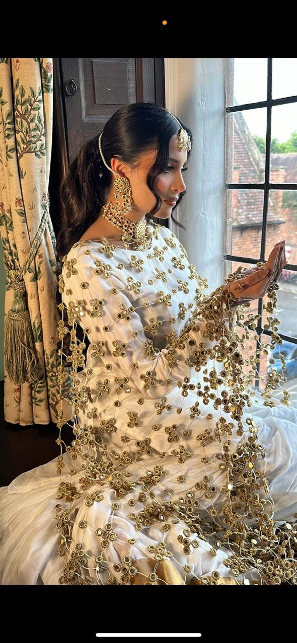 (Preorder 4-5 weeks)  Posheeda Sheesh Dupatta- GARARA SET - Poshida Mirror Dupata -B