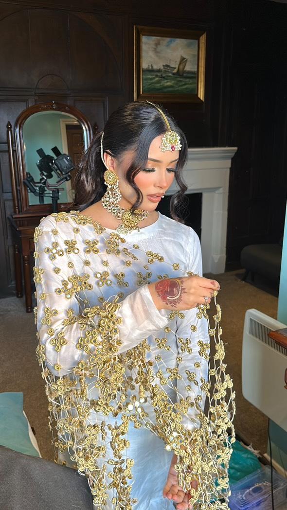 (Preorder 4-5 weeks)  Posheeda Sheesh Dupatta- GARARA SET - Poshida Mirror Dupata -B