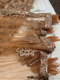 Farasha Original Coffee Brown 3pc Frock - Rang de Boutique