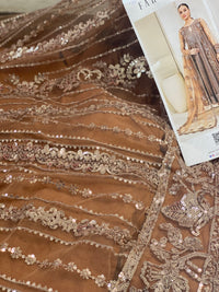 Farasha Original Coffee Brown 3pc Frock - Rang de Boutique