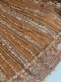 Farasha Original Coffee Brown 3pc Frock - Rang de Boutique