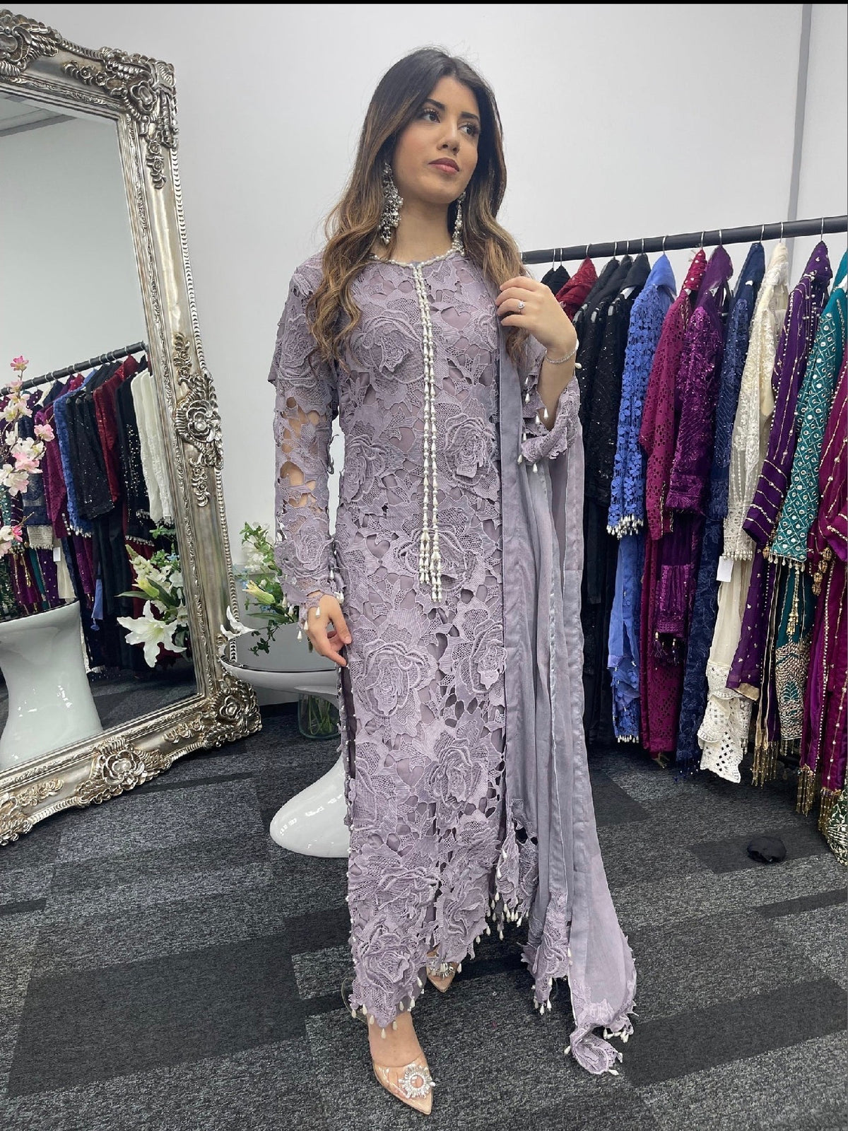(Preorder 4 weeks) Diya - Lacy Crochet - Lilac