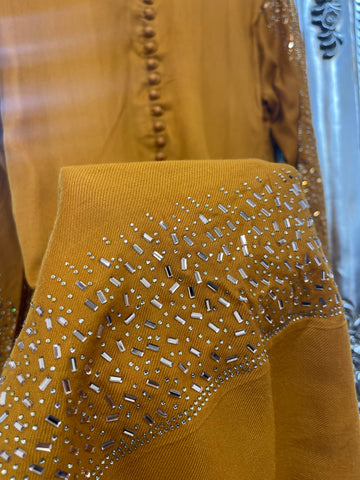 Swarovski Pashmina - 3 pc - Winter Collection -  Mustard