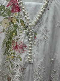 Maria B Luxury Lawn - 2026 - White Pink