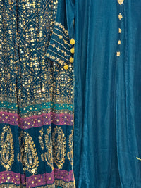 Komal - Velvet - Teal Green