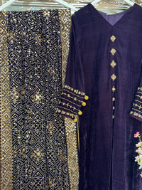 Komal - Velvet - Plum Purple