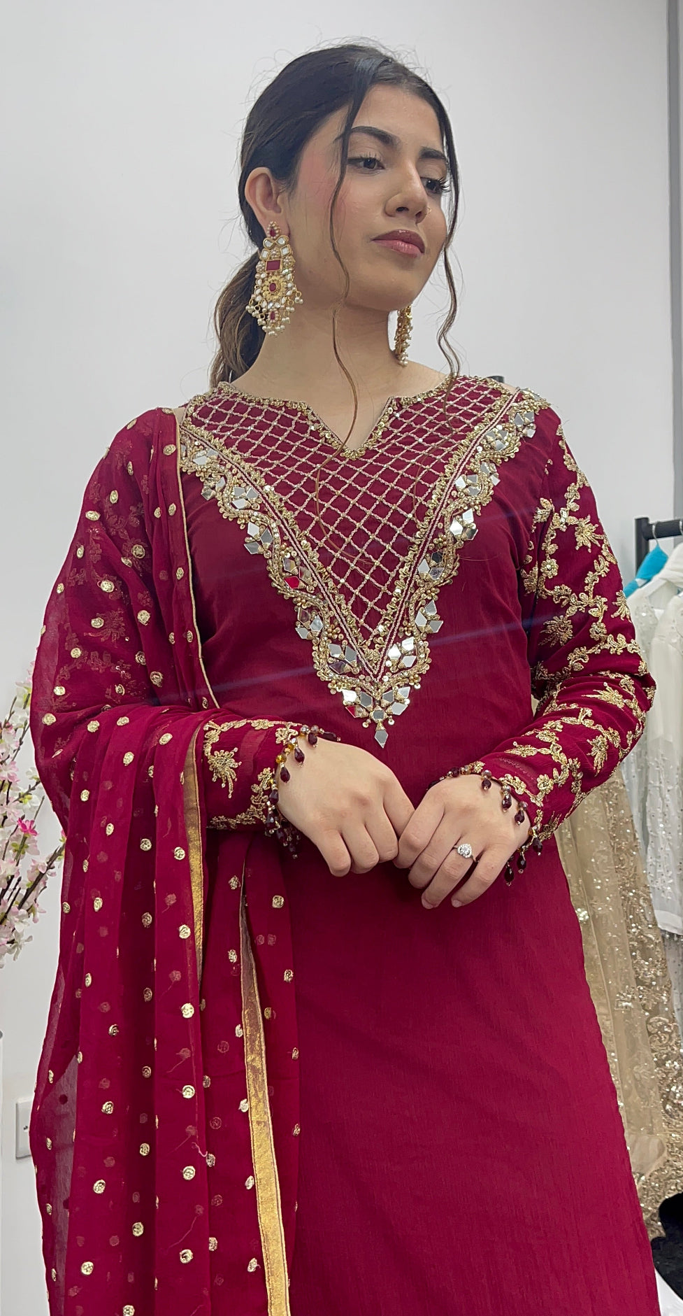 Afsana - Handwork - Party Wear -Maroon-