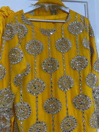 Kiran - Sheesha  Sharara - Yellow - Mehndi Outfit- Party Wear-