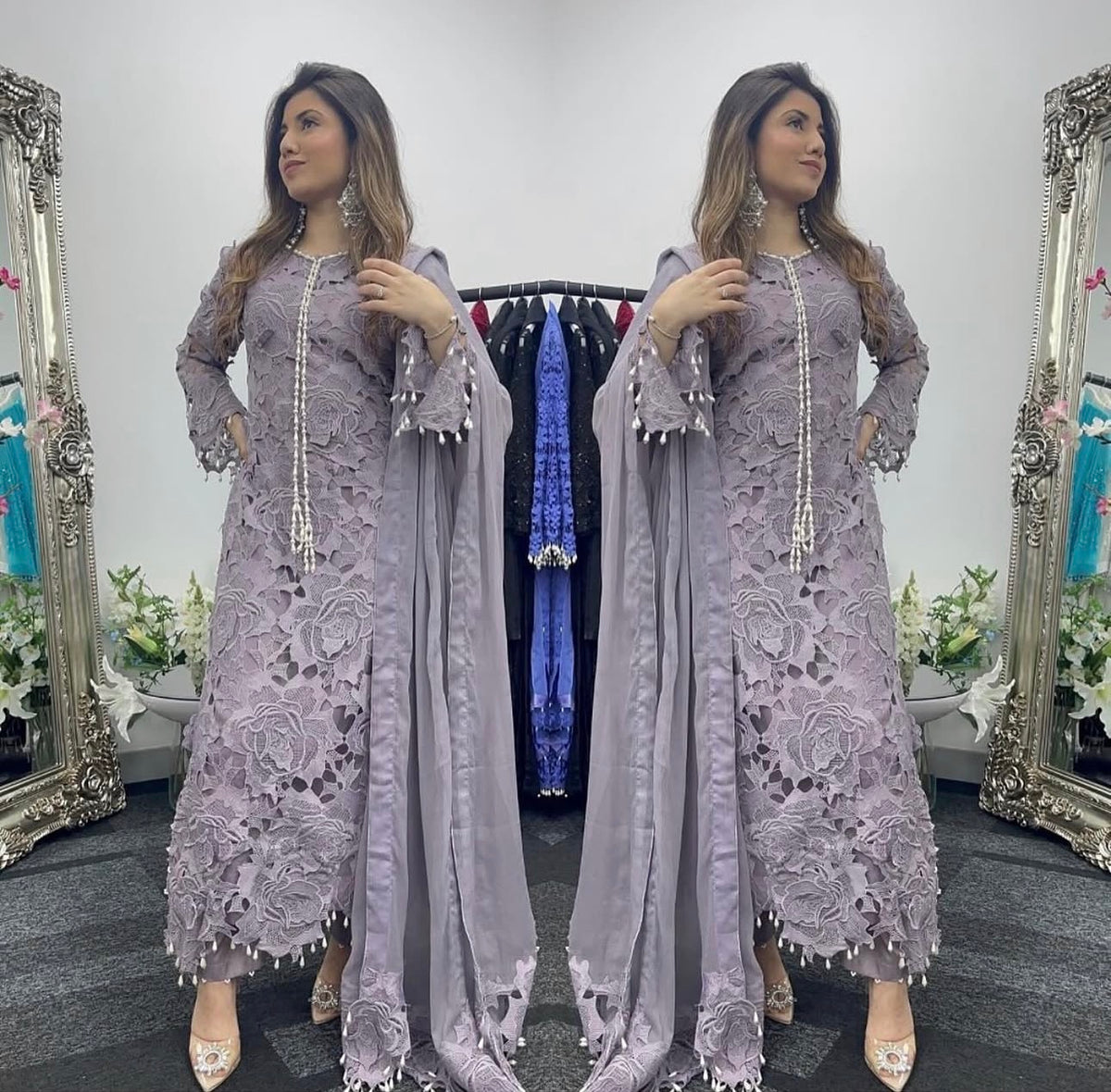 (Preorder 4 weeks) Diya - Lacy Crochet - Lilac