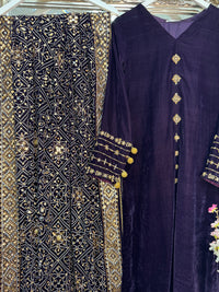 Komal - Velvet - Plum Purple