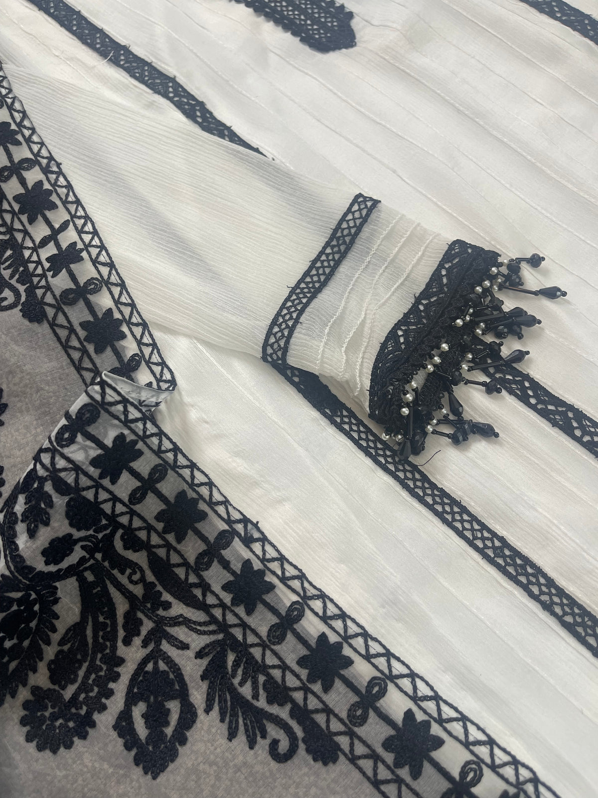 Monochrome - Black & White Chiffon-