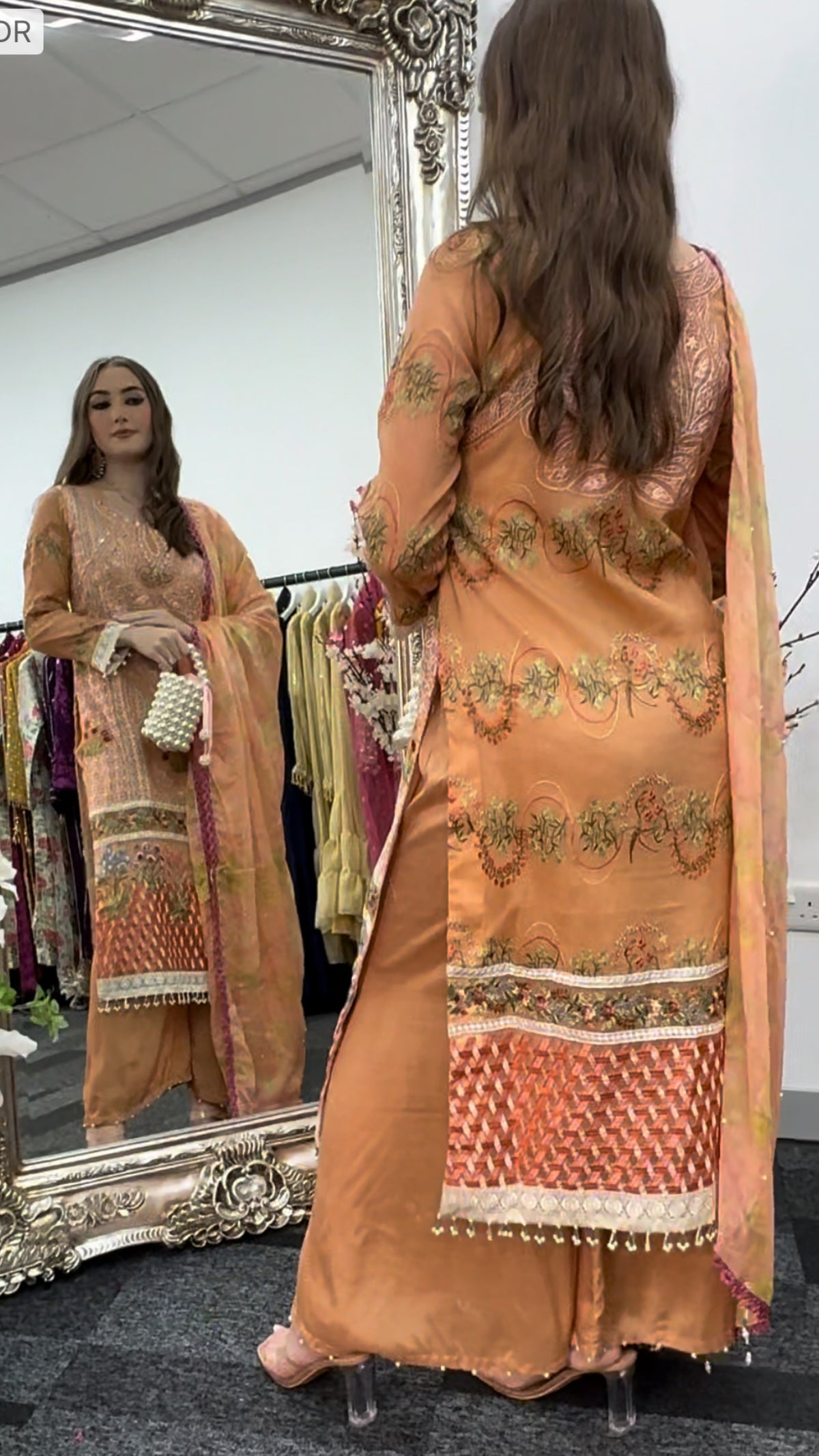 Mushq Kahani - Peach Outfit - Cotton Net - Party Wear