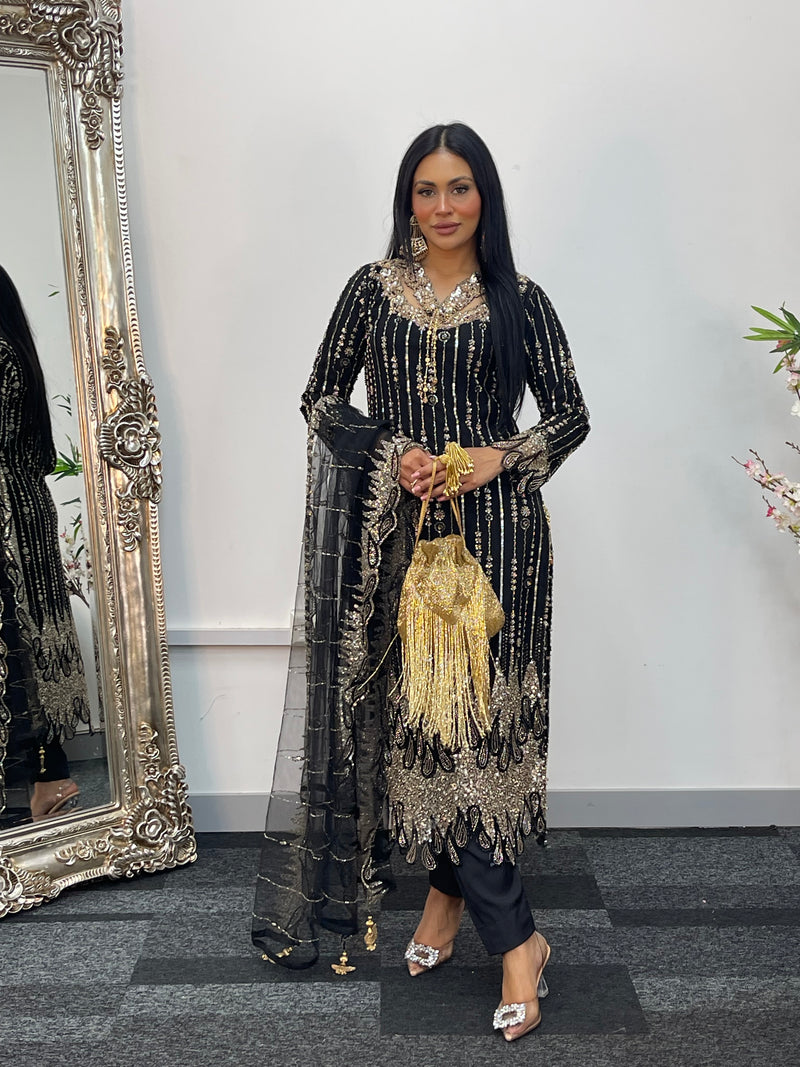 Payal - cutdana - Black