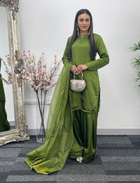 Saba - Farshi Shalwar - olive green -P