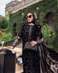 Maria B Luxury Velvet - Black Gold -