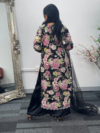 Kareena - Floral cutdana - Karina - Black Pink - B