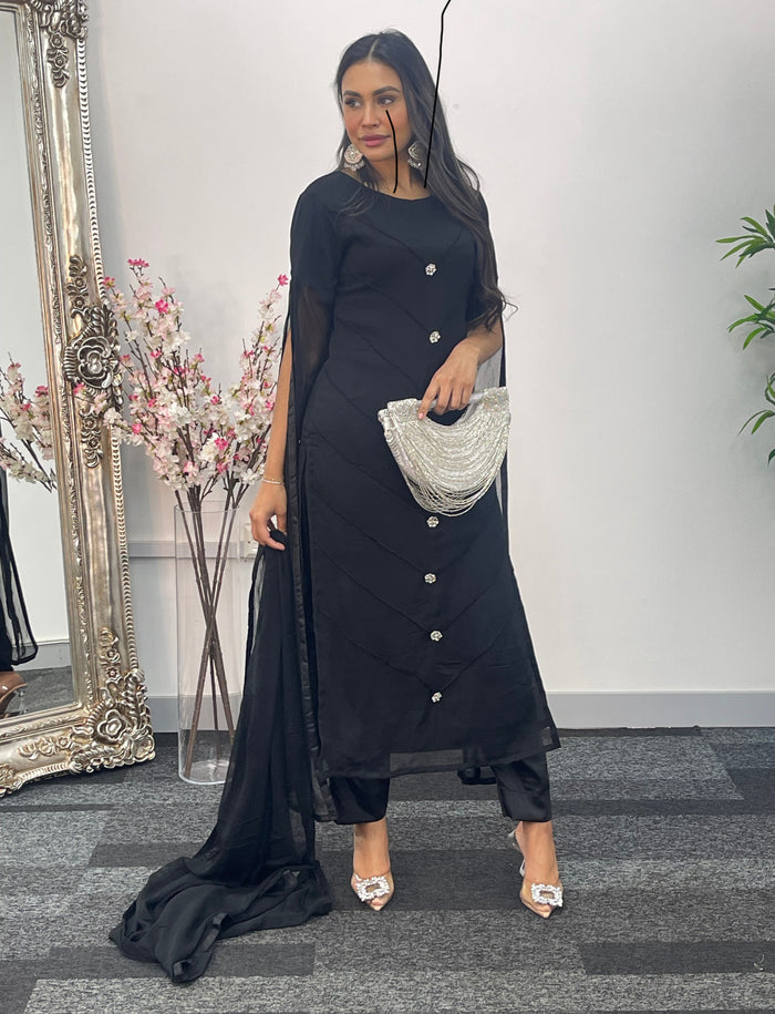 Floor Length Sleeves - Black
