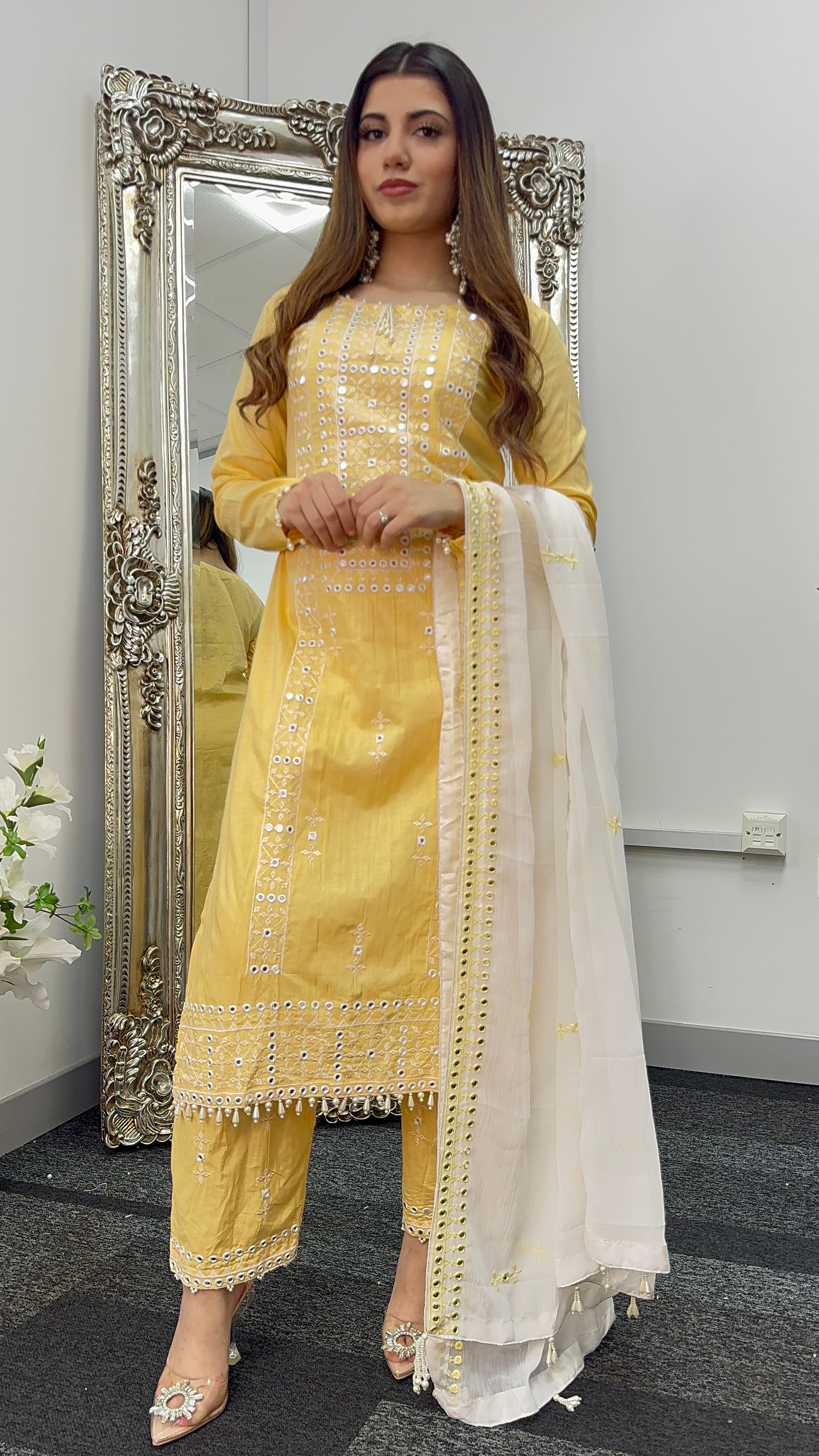 Chashni - Embriodered - Yellow -