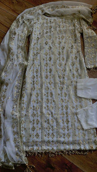 50 inches long Shirt “Bling Bling White” sequin party outfit