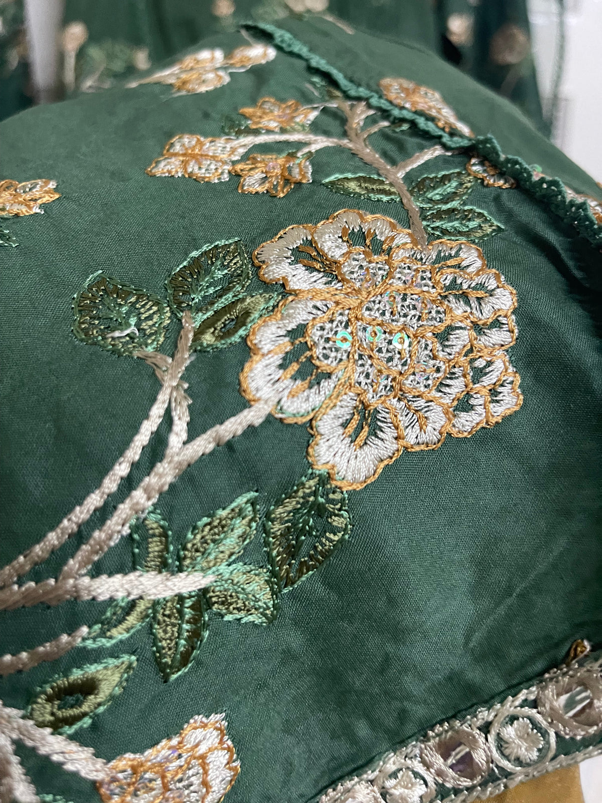 Linen - Embroidered - Winter - Green - ANU