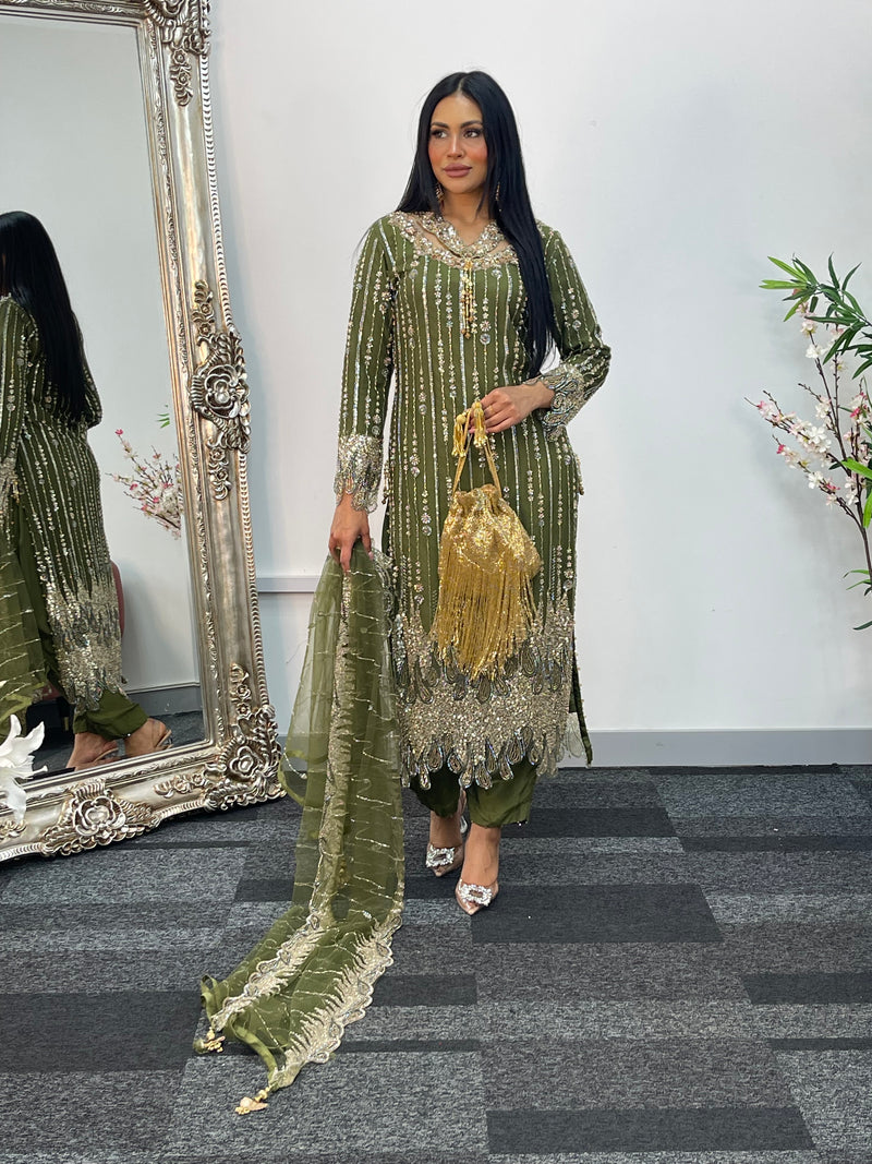 Payal - cutdana - Green