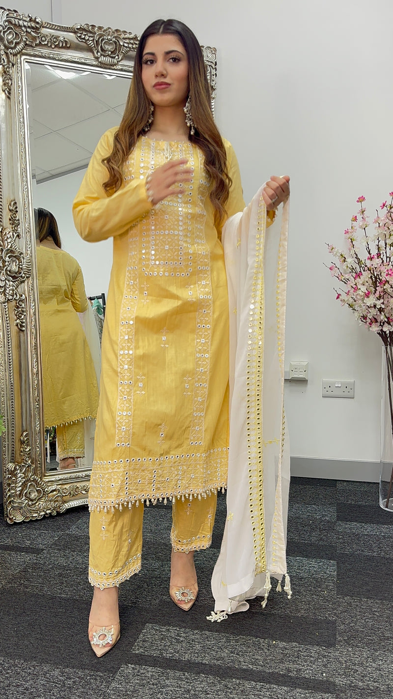 Chashni - Embriodered - Yellow -