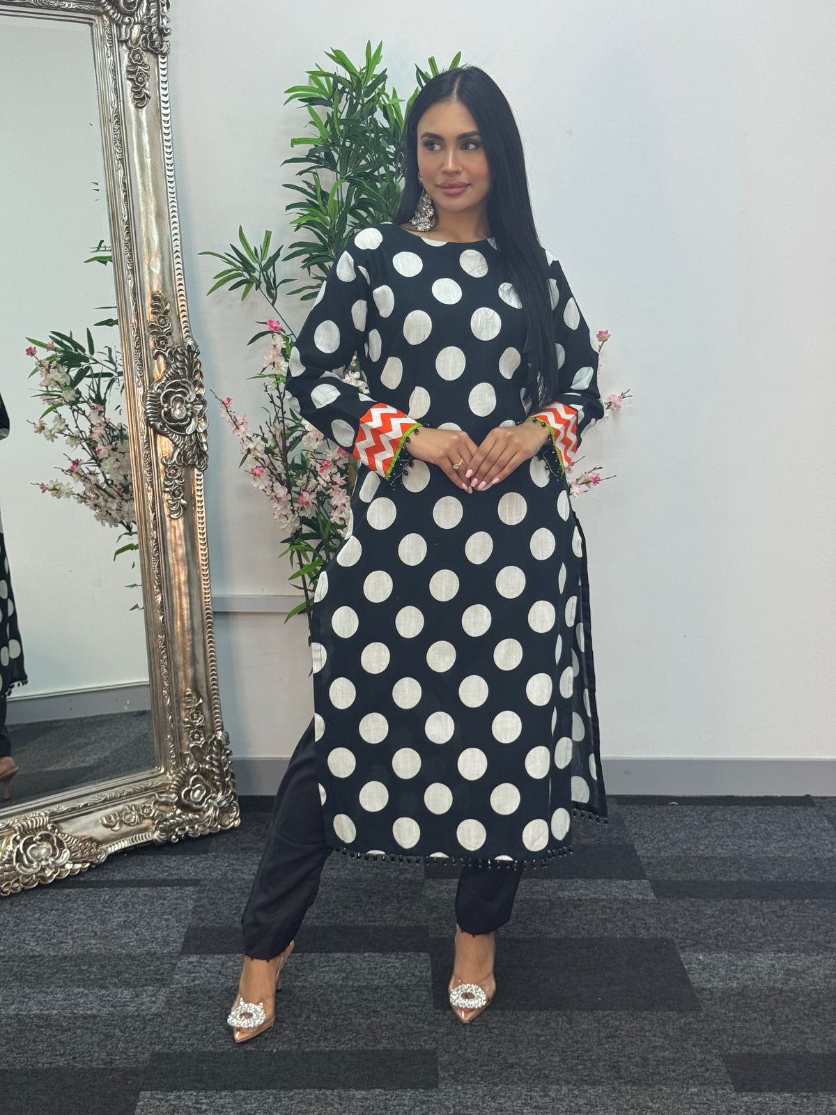 Limelight Original printed Polka- Khaddar - AE