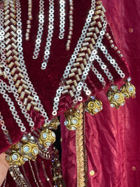 Pia - Cutdana Velvet- Maroon