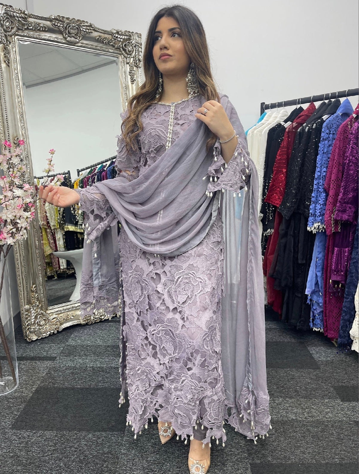 (Preorder 4 weeks) Diya - Lacy Crochet - Lilac