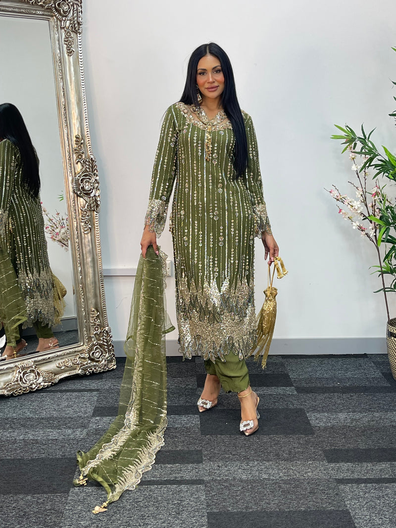 Payal - cutdana - Green