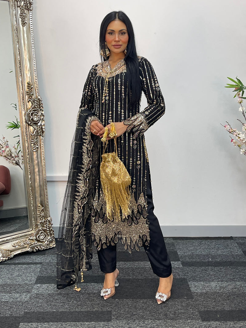 Payal - cutdana - Black