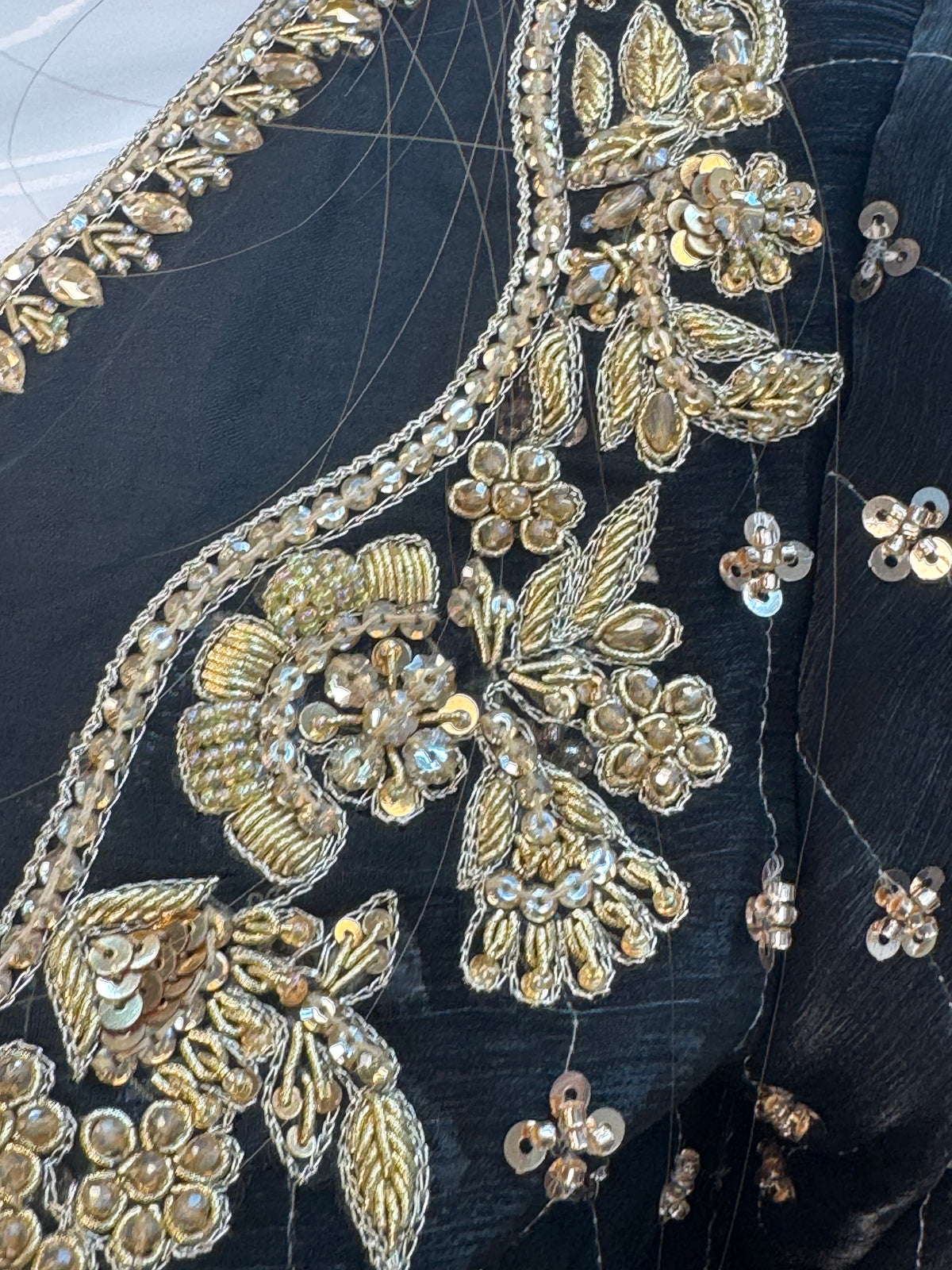 Parwana - Black- Cutdana