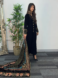 Komal - Velvet - Black