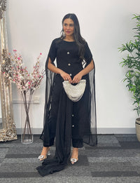 Floor Length Sleeves - Black