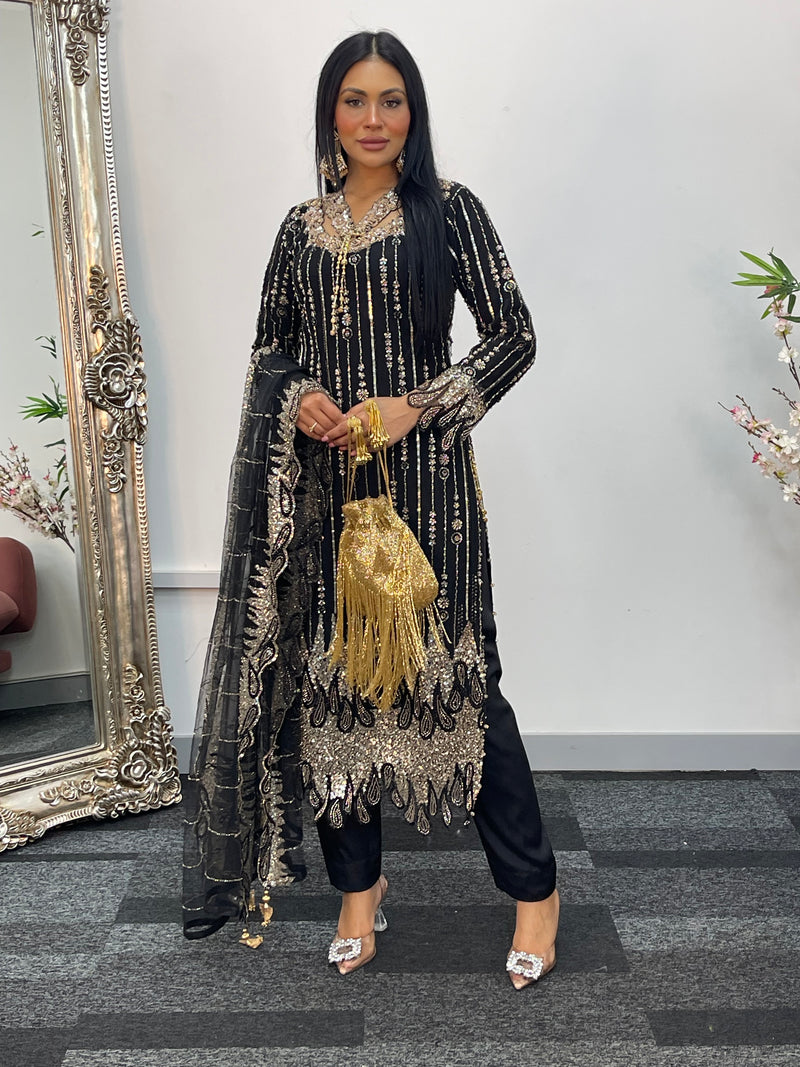 Payal - cutdana - Black