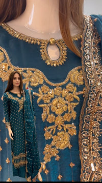Parwana - Teal - Cutdana