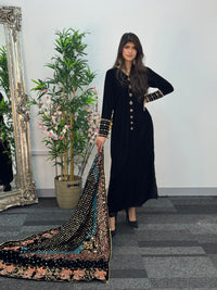 Komal - Velvet - Black