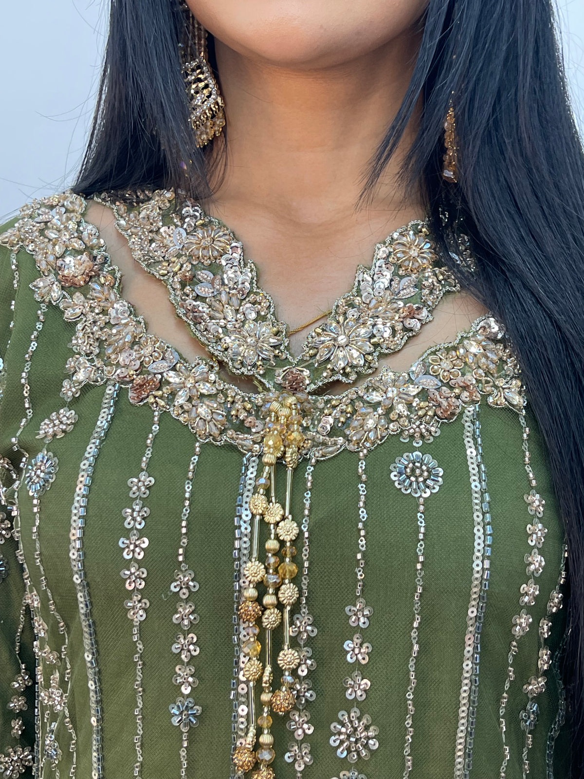 Payal - cutdana - Green
