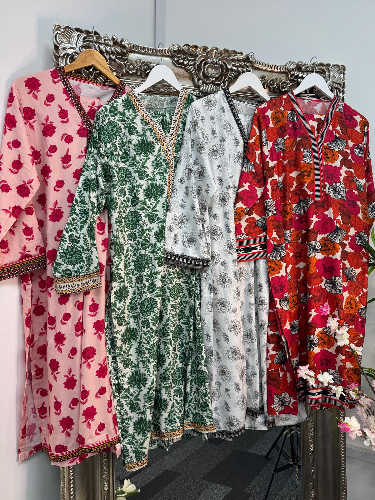 Daily Wear - 2pc Printed Linen - White