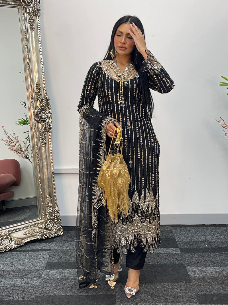 Payal - cutdana - Black