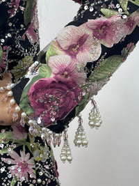 Kareena - Floral cutdana - Karina - Black Pink - B