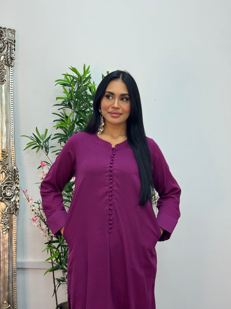 Basic Karandi - Winter Co-Ord - Magenta -