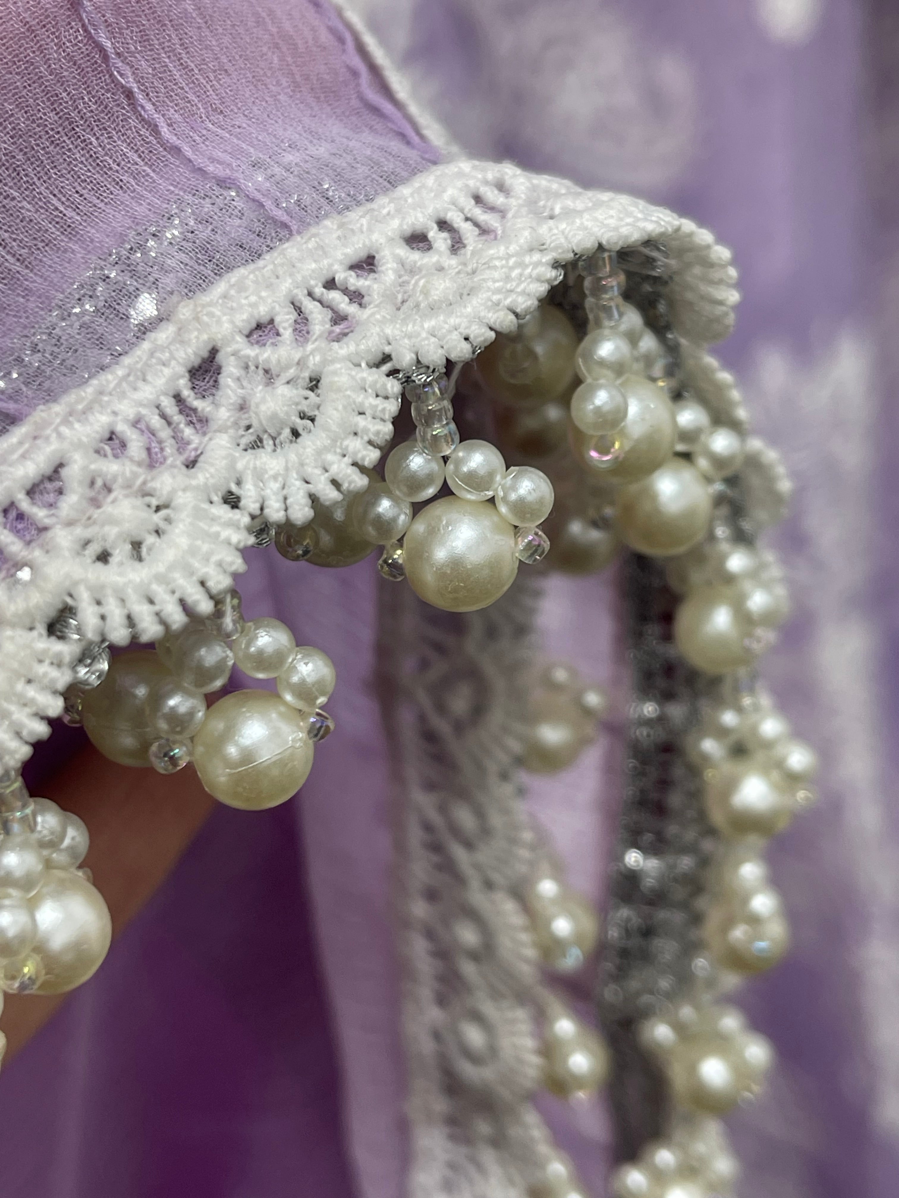 Lilac Pearl - purple & White Chiffon Outfit