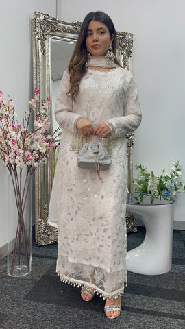 Pearl Crush twist - White Cut Dana Net - Nikkah -