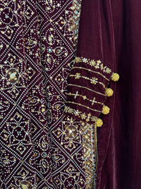 Komal - Velvet - Burgundy