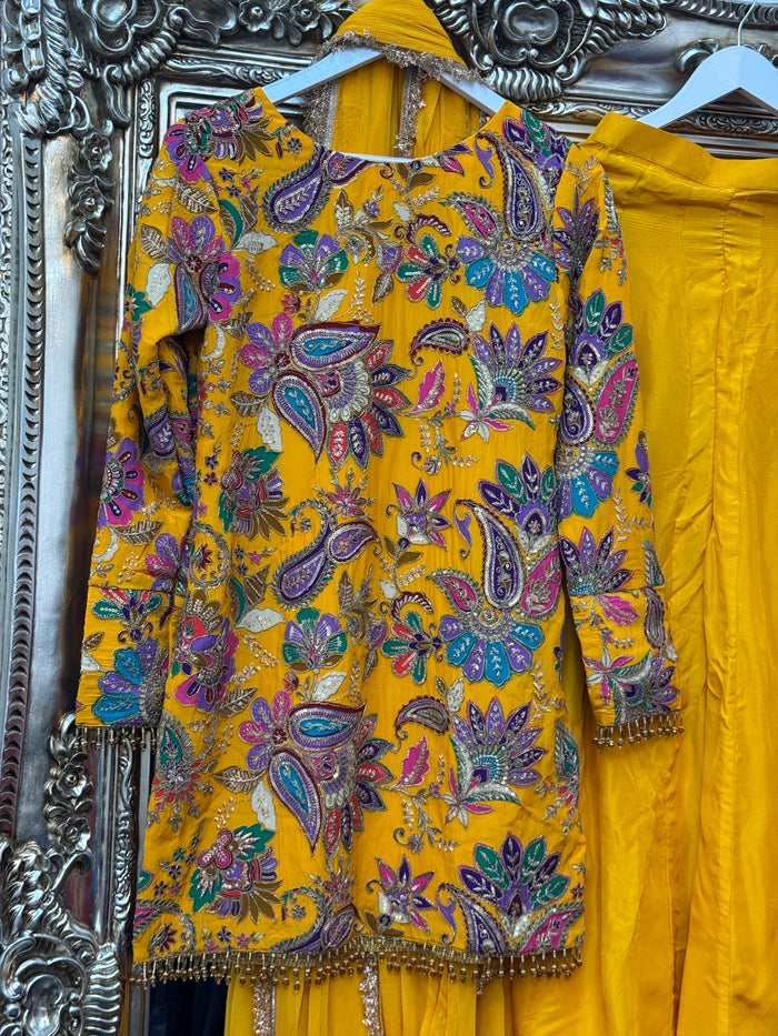 Phoolwari - Armani Silk - yellow